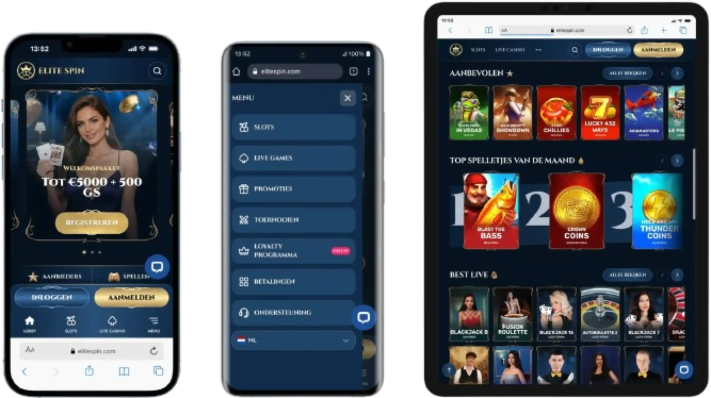 EliteSpin Casino App-schermafbeelding